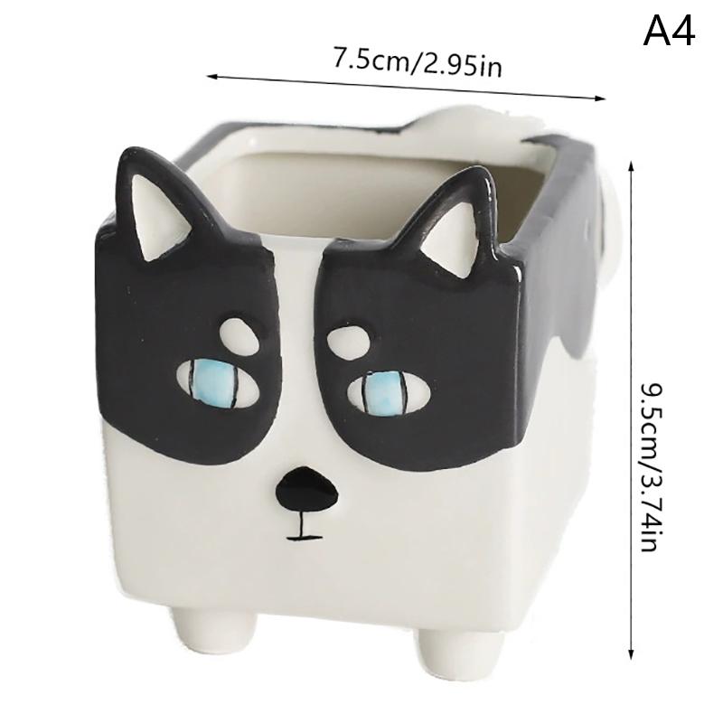 Cute Succulent Ceramic Flower Pot Animal Shape Elephant Dinosaur Plant Pot Desktop Balcony Decoration Home Decor Ceramic Vase