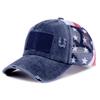Distressed Wash Cotton Baseball Hat with Star Print Curved Brims Mesh Ponytail Sun Hat for Patriotic Women Teens Girl