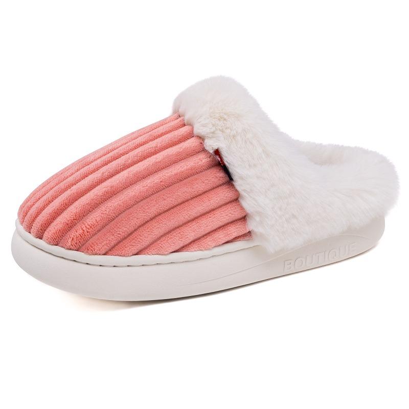 Cotton Shoes for Warmth, Indoor Anti-slip, Soft-soled Fleece Slippers for Women