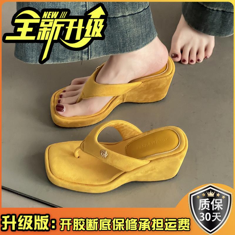 French thick heel pointed wedge heel bag head half slippers summer new design sense niche silver muller cool slippers women