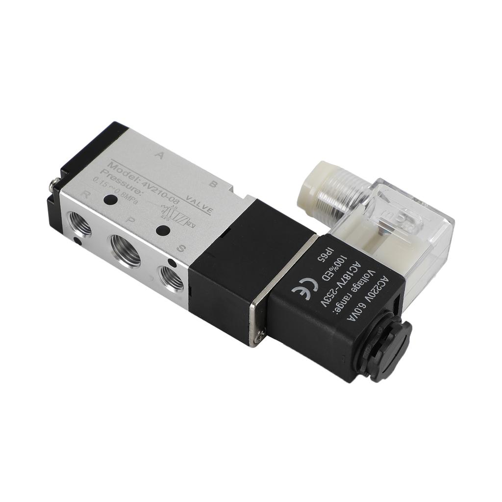 4V210-08 5 Way 2 Position Ac 220V Pneumatic Electric Solenoid Air Valve