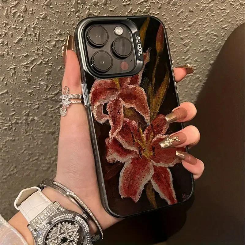 Oil Painting Lily Flower Pattern Phone Case For Xiaomi Redmi Note 14 13 12 11 Pro Plus 5G 12S 11S Redmi 13C 14C 13 12 4G Cover