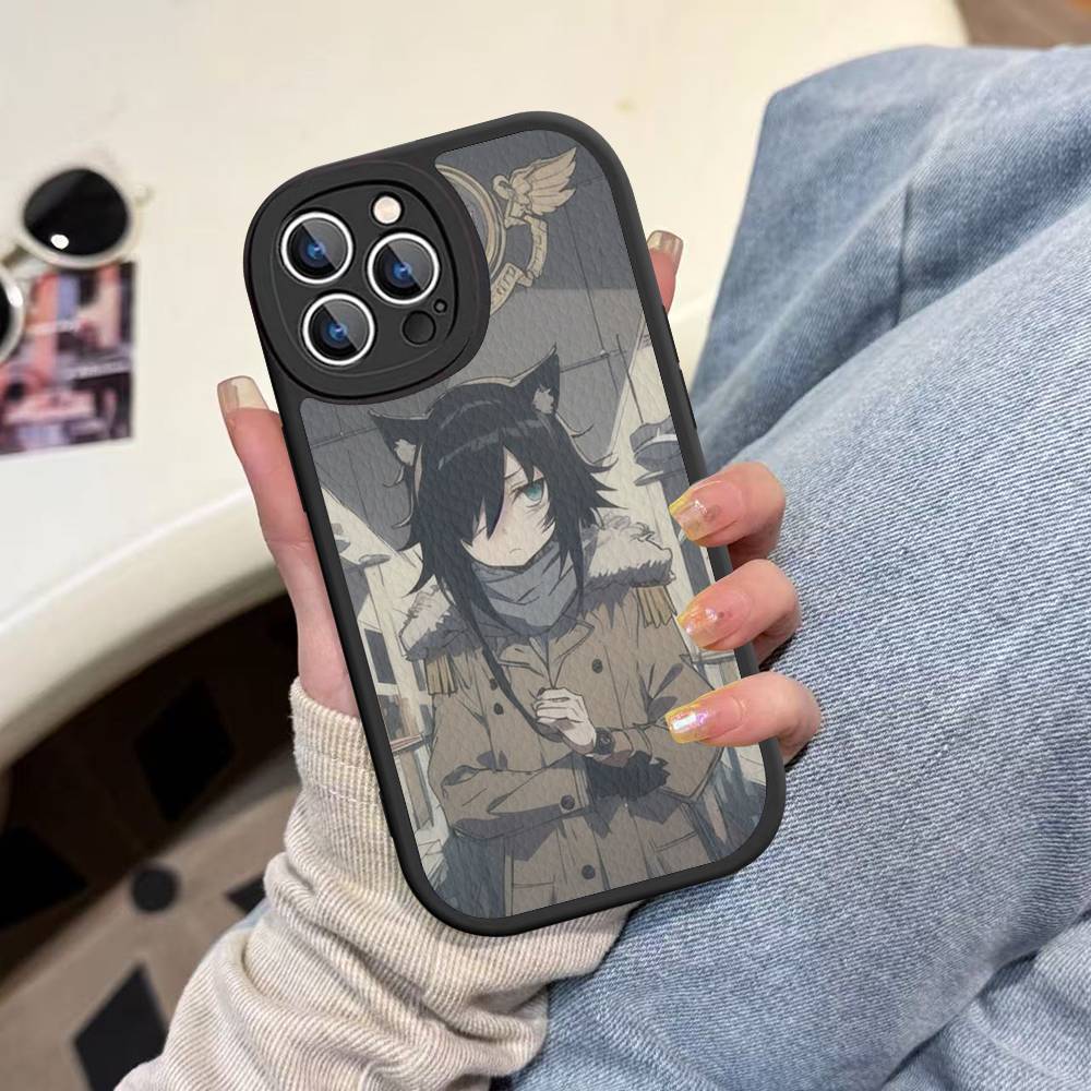 Watamote K-Kuroki T-Tomoko Leather Phone Case For IPhone 16 15 14 13 12 11 Pro Max Plus Shockproof Cover