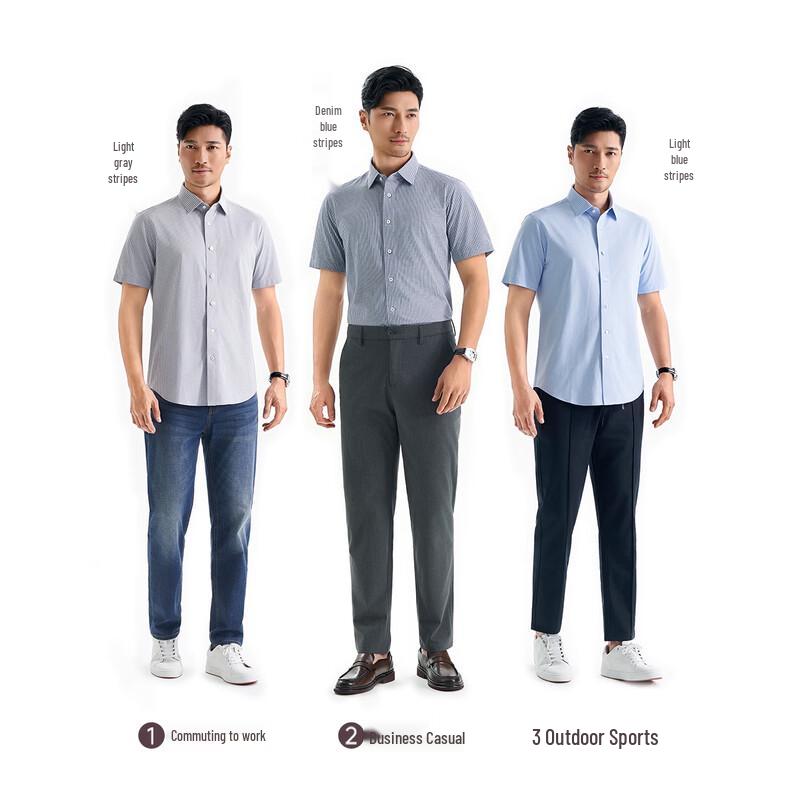 

Мужская полосатая быстросохнущая рубашка с коротким рукавом 37