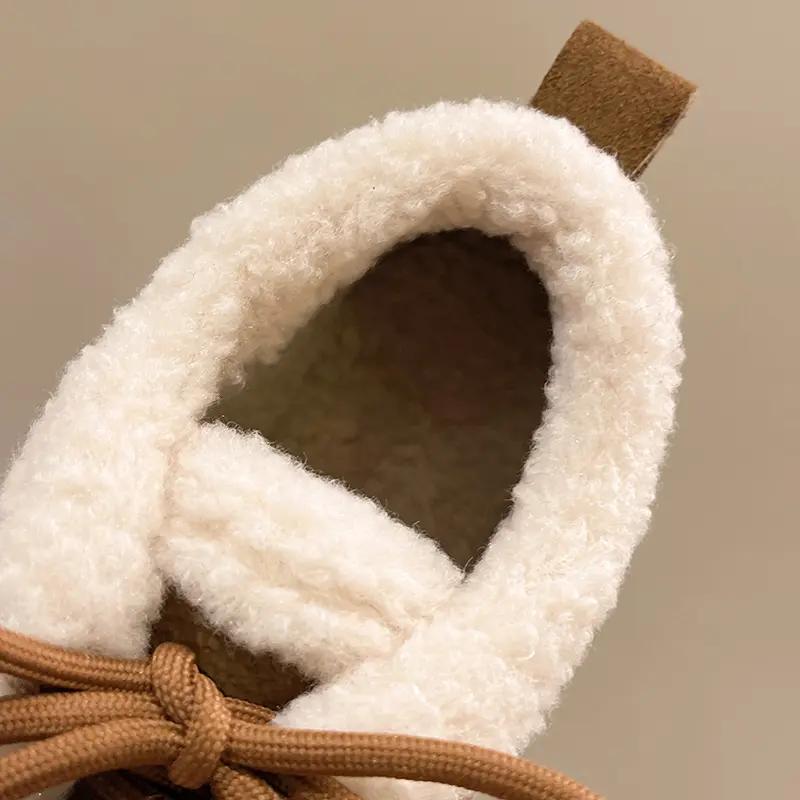 Zimowe buty damskie Pluszowe mieszkania Odkryte antypoślizgowe buty na szerokie i pulchne stopy
