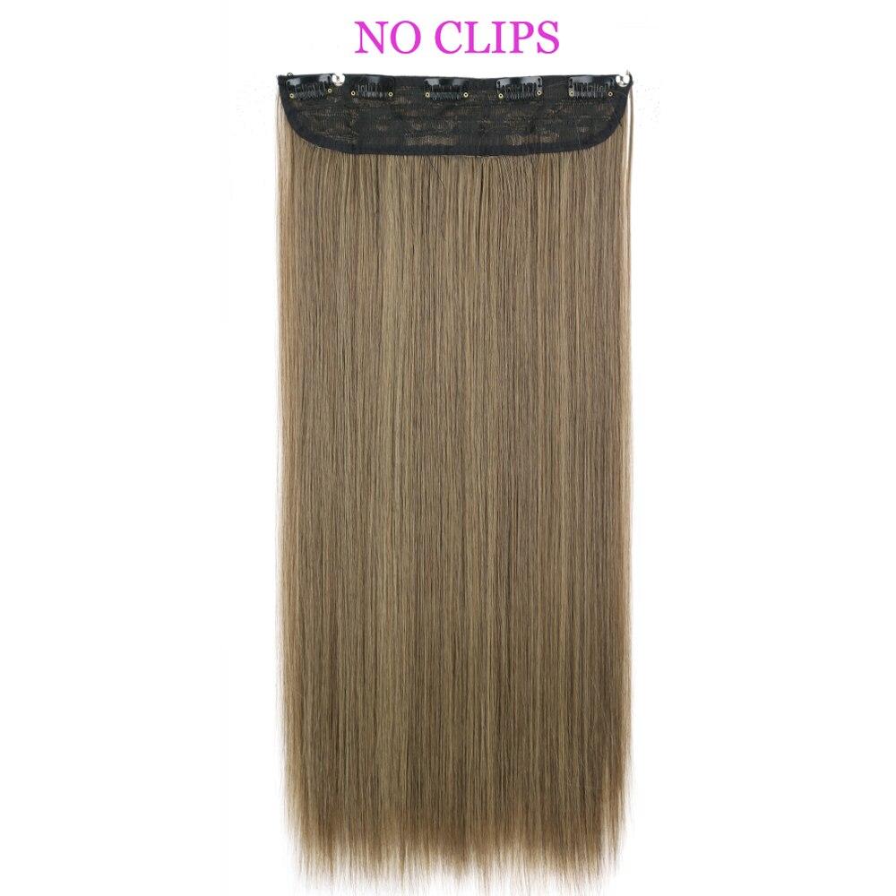 MISS WIG Extensiones de cabello sintético, sin Clips, cabello Artificial, Rubio, marrón, negro, degradado, morado, liso, pieza de cabello falso