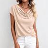 European and American Women's High Neck Summer Pullover T-shirt