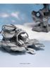 Silver Water Drop Earphone Pendant Necklace for Women and Men - Titanium Steel Sweater Chain with High-End Autumn and Winter Style.