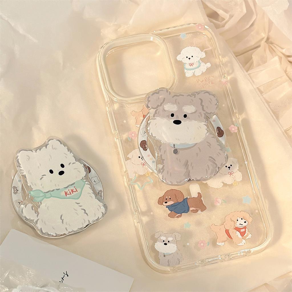 Cute Dog Magnetic Mount 16promax Transparent IPhone Case 15 Suitable for 14 Anti Fall 11 Original Soft