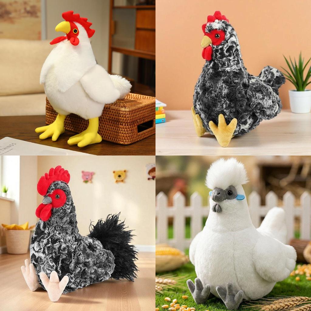 Plush Chicken Toy With Polyester Fiber Fill For Kids And Adults