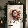 Santa  Breaking Through The Wall 3D Effect Wall Sticker, Christmas Sticker With Cartoon Design, New Creative Christmas Wall Sticker.