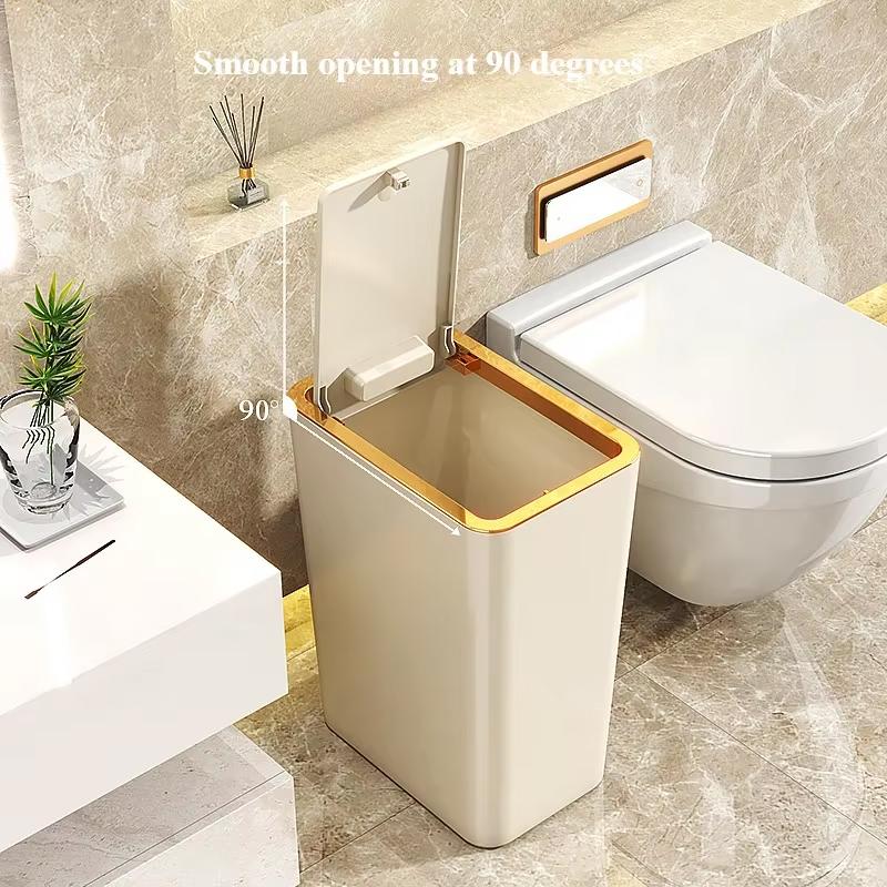 9.5L Nordic Trash Can with One-Touch Lid Bin Deodorant Waterproof Dustbin Kitchen Living Room Small Wastepaper Basket