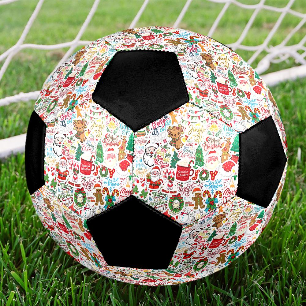 Pallone da Calcio a Tema Natalizio Misura 5, Adatto sia per Partite Indoor che Outdoor, un Regalo Adatto a Tutti.