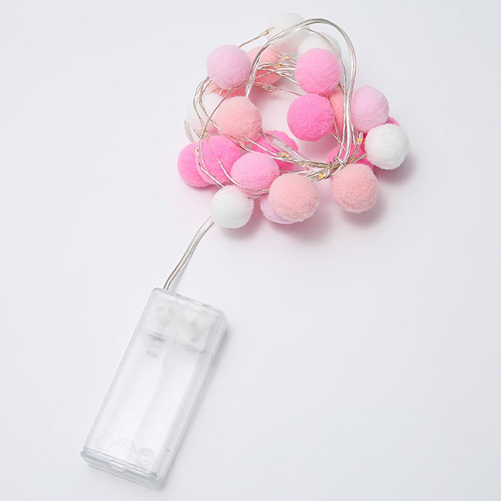 2m 20 LED Cotton Ball String Light Fairy Lights Battery Powered Festival Gift Party Decor