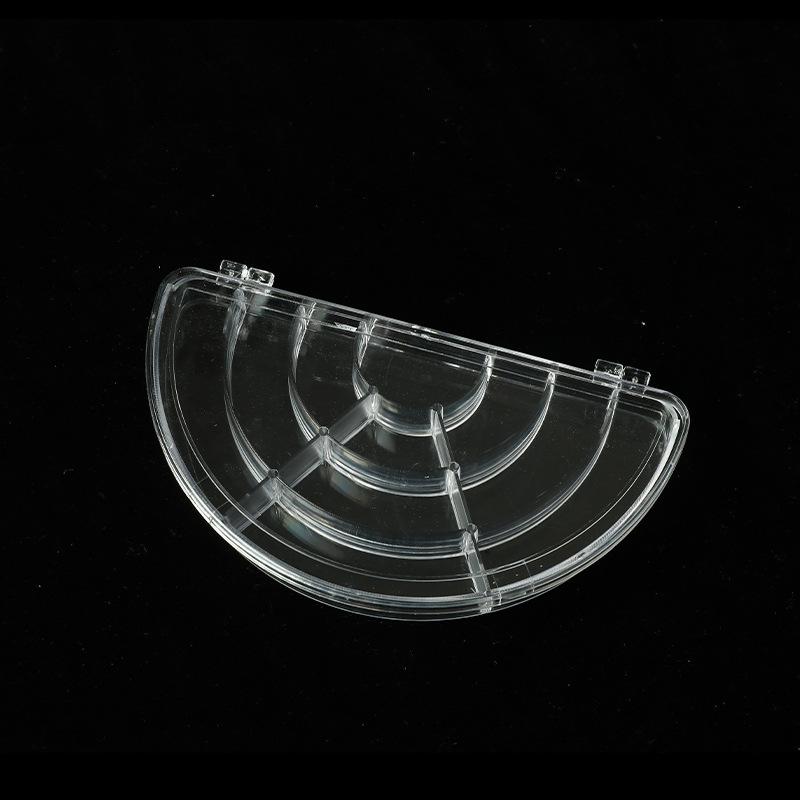10-grid Semicircular Sector-shaped Jewelry Nail Slices Small Jewelry Storage Box