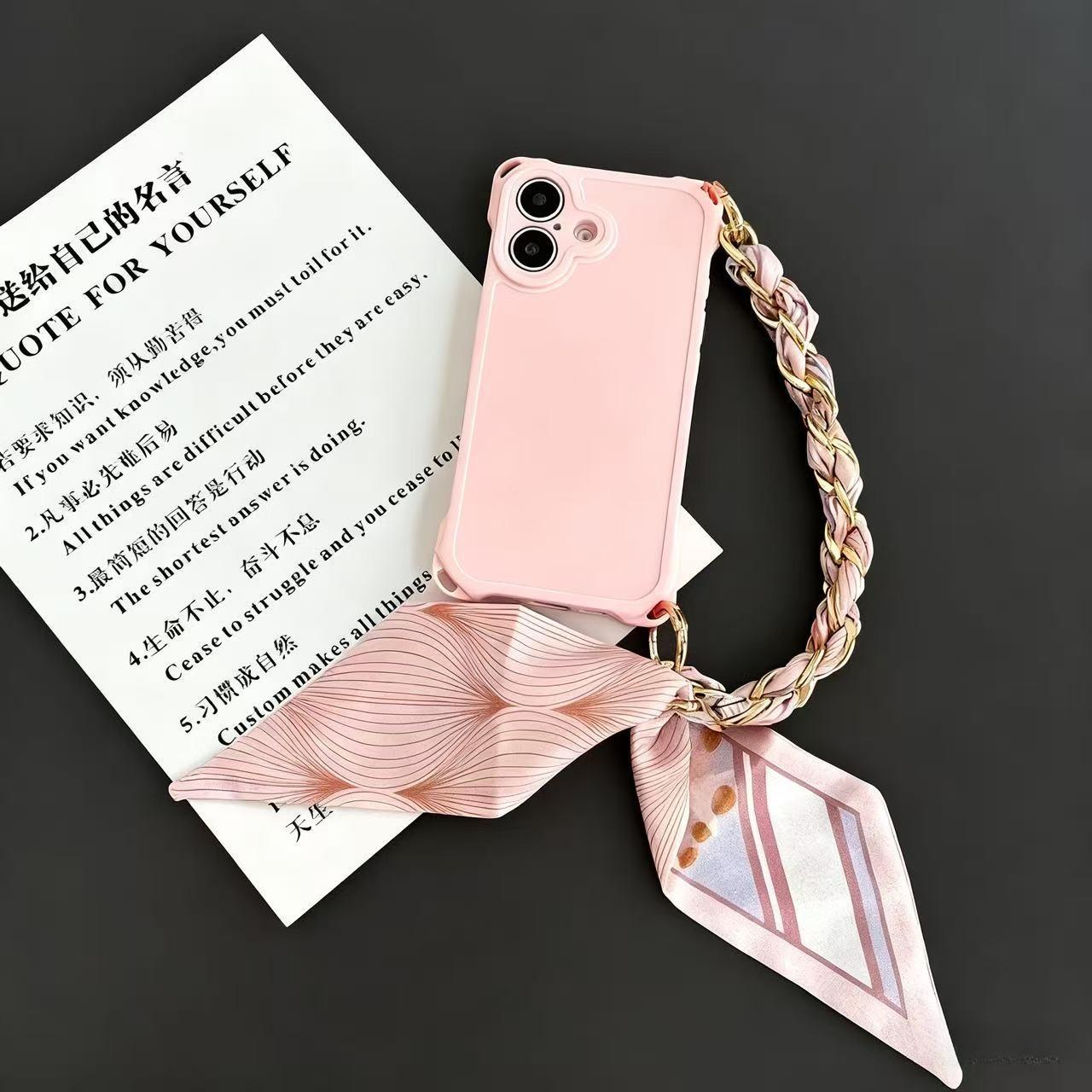 

Шелковый Шарф Цепочка Ремешок Чехол для Телефона Для Samsung Galaxy A13 A14 A24 A34 A54 A04S A03 A23 A33 A53 A73 M54 M13 Мягкий Ударопрочный Чехол Galaxy A04e F04 розовый