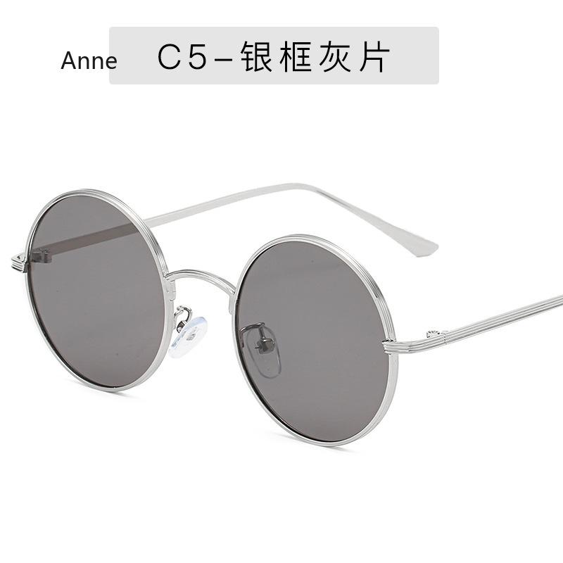 Women Sunglasses with Red Lenses Round Metal Frame Vintage Retro Glasses Sun for Men Unisex Birthday Gifts Gafas De Sol