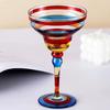 Elegant Margarita Glass Cup Intricate Hand Painted Pattern Colorful Mexicans Cocktail Drinkware For Party Decoration