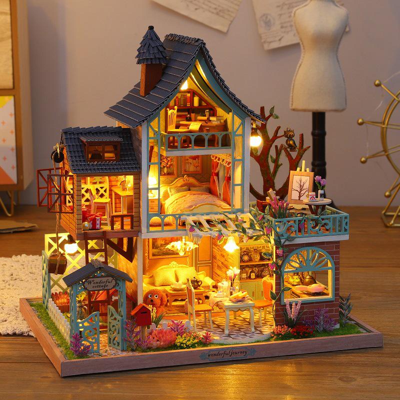 Qiaole Xing Jungle Secret Realm DIY House Model - Creative Handmade Assembly Kit for Girls Birthday Gift.
