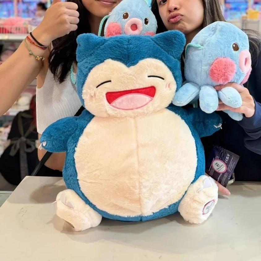 Comfortable Snorlax Plush Toy Cuddly Doll Smiling Face Soft Fluffy Stuffed Anime Doll For Home Decor Fans Gift Collection