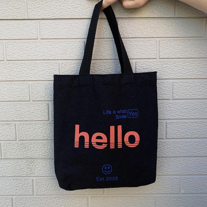 Versatile Japanese Canvas Tote: Large Capacity, Handheld, Trendy Lunch Box Bag for Women