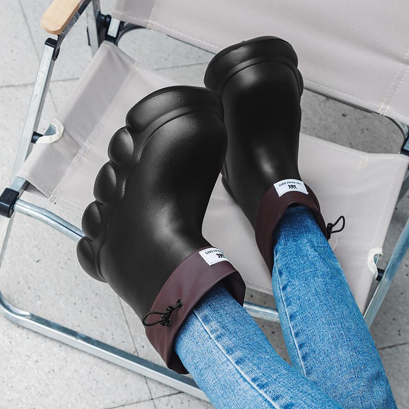 Nuevas botas de lluvia impermeables de moda para mujer, lindas botas de lluvia salvajes para mujer, resistentes al desgaste al aire libre