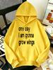 Unisex  2026 Trend One Day I Am Gonna Grow Wings Print   Pocket Tops Basic Autumn Hoodie Sports Soft Pullover  Loose Women Clothing