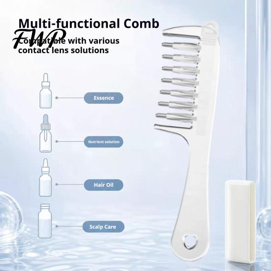 Scalp Applicator Essential Oil Comb, Round Massage Ball Teeth Design, 10ml Capacity, Scrubber for Hair Growth Clear Leakproof Portable Liquid