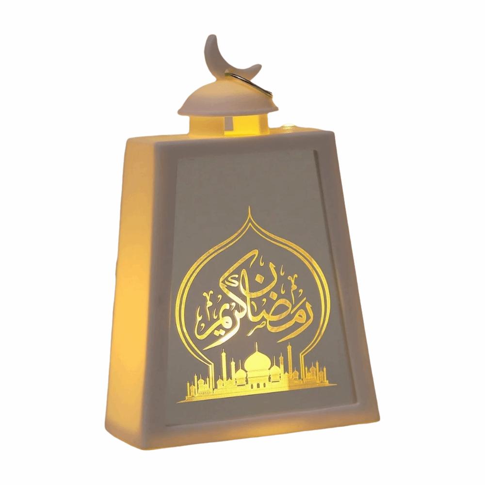 Trapezoid Ramadan Lantern Light Retro Multicolor Eid Mubarak Ornaments Warm Light Star Moon Castle Electric Candle