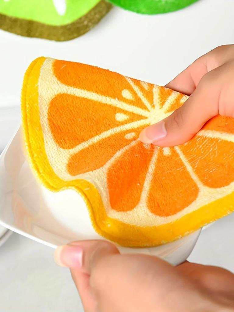8pcs-Fruit Design Dishwashing , Multifunctional Cleaning Towel, Rag, Kitchen Bathroom Cleaning Towel, Durable Absorbent Towel, W