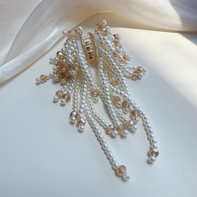 

Новое поступление Легкая роскошь Искусственный жемчуг Кисточка Маленький зажим-краб Ручной работы Хрустальный зажим Модный Капля воды Женские украшения для волос