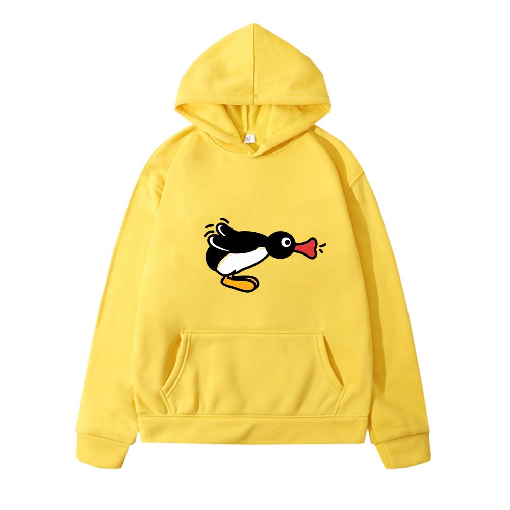 Cute Pingu boys/girls Cartoon Print Hoodies Kids Clothes Winter Warm Long Sleeve Sweatshirts Children's Anime Hooded Funny Tops Cute pullover
