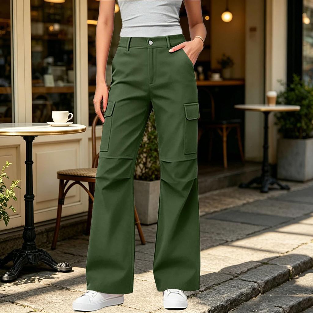 Women's Casual Loose Fit Cargo Pants with Multiple Pockets for Everyday Wear