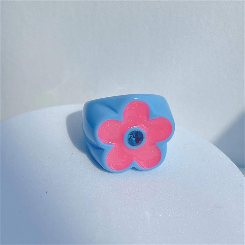 Cool Trendy Pryskyřice Módní Punkové Velké Prsteny pro Ženy Design Akryl Nepravidelný Barevný Vintage Prsten na Prst pro Dívky Párty Šperky
