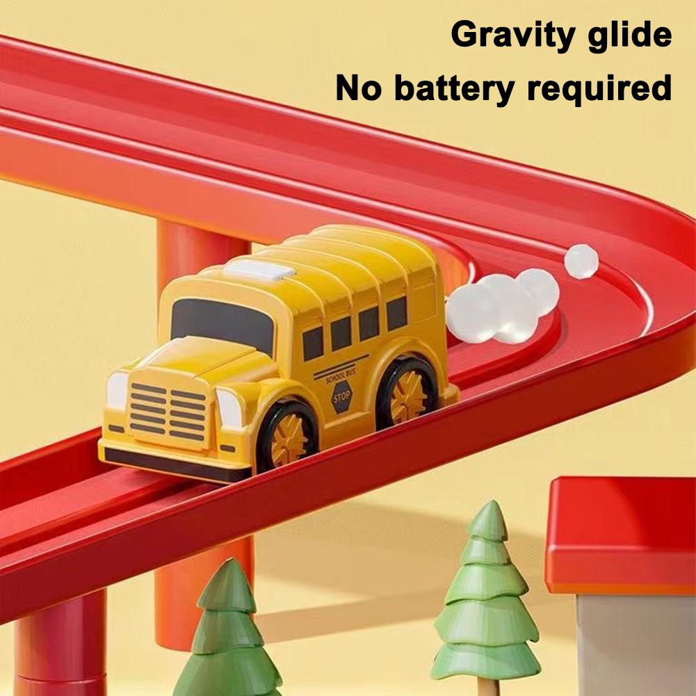 Electric Track Parking Building Car Toy Racing Rail Car Train Track Toy for Children Gifts Mechanical Adventure Brain Table Game