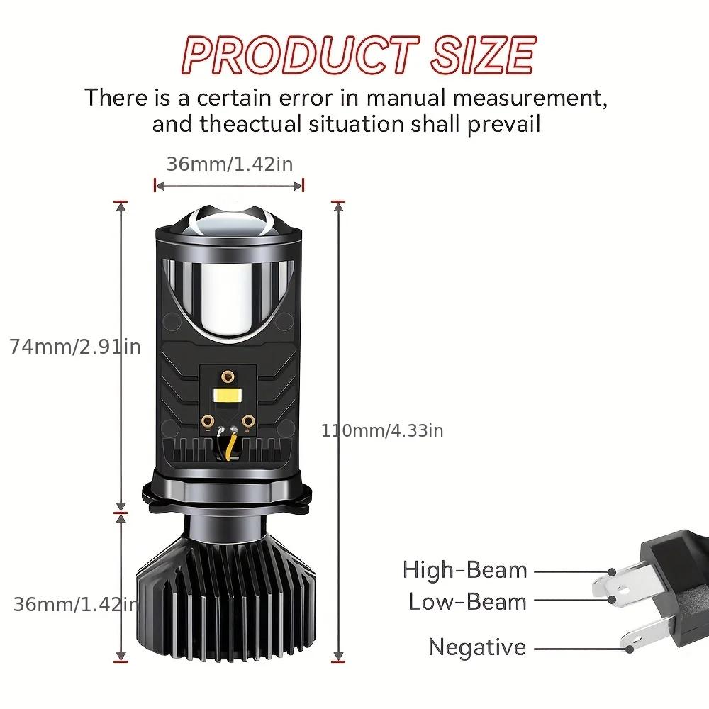 Y6 Lens H4 LED Headlight Universal 12V Motorcyle Car Light Far Integrated Headlight of Type Universal Bulb Car Motorcycle