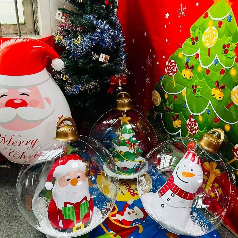 24 Inch Christmas Inflatable PVC Material Waterproof Blow Up Christmas Decorations Clear Ball 60CM Size