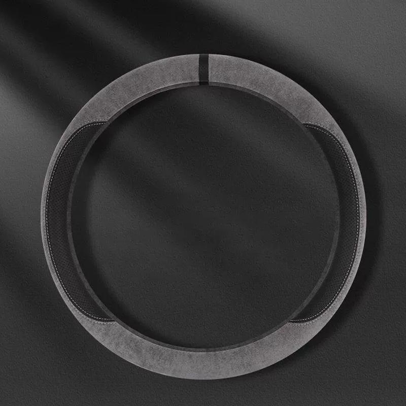 Semišový poťah na všetky ročné obdobia Poťah na volant auta Ultra tenký Protišmykový Tvar D Okrúhly Priedušný Ochranný poťah na volant auta