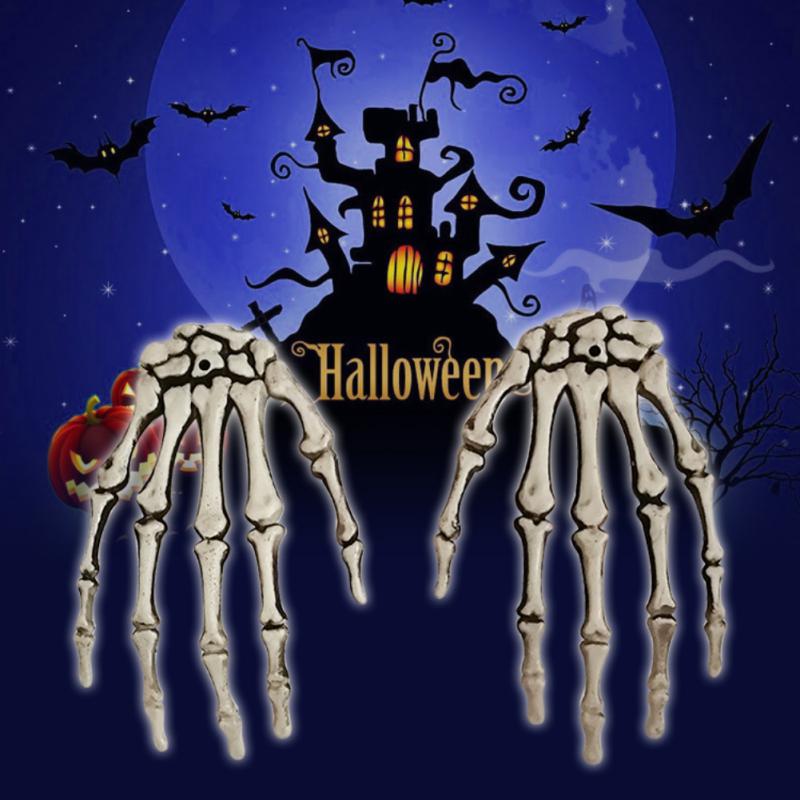 Aiffort 2 Pairs Halloween Skeleton Hands Plastic Hand Skeleton Model for Halloween Decoration Terror Scary Props Aiffort 2 Pairs Halloween Skeleton Hands Plastic Hand Skeleton Model for Halloween Decoration Terror Scary Props