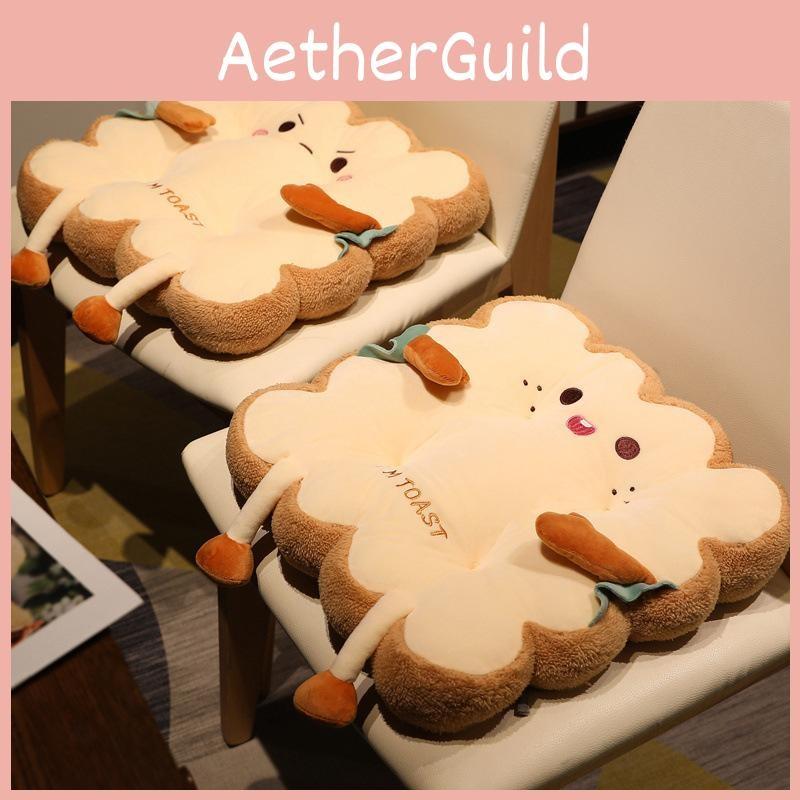 Chair Toast Cartoon Cushion With Soft Plush Material For Home Decor