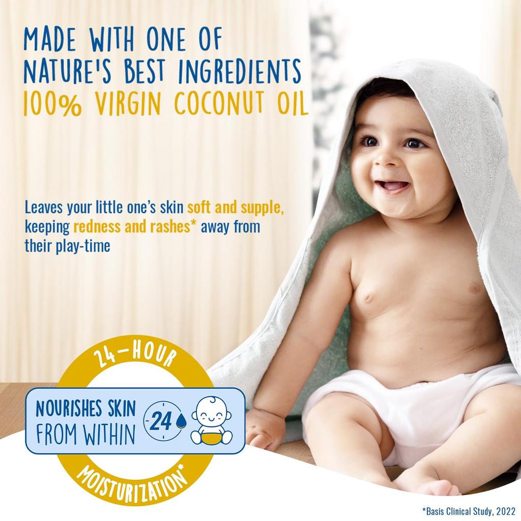 Parachute Baby Lotion 410ml For Newborns With Virgin Coconut Oil pH 5.5 | 24H Moisture | Doctor Tested Hypoallergenic Skin Care