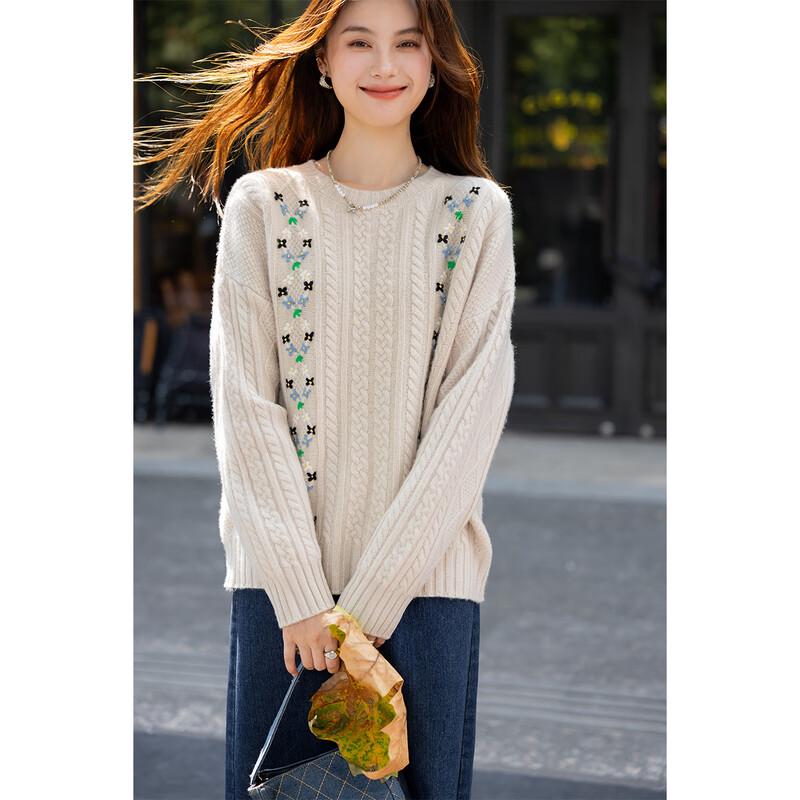 Mocana Women's Jacquard 100% Wool Sweater