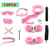 BDSM Bondage Set Sex Product Erotic Toys For Adults Games Plush Leather Handcuffs Nipple Clamps Gag Whip Rope Anal Plug