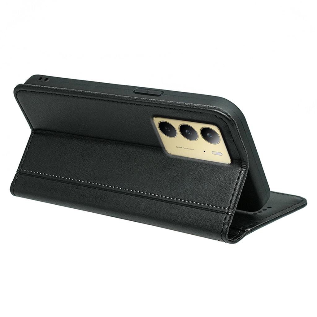 HX01 Peněženkové pouzdro pro Realme C75 s magnetickým zavíráním, PU kožený kryt na telefon