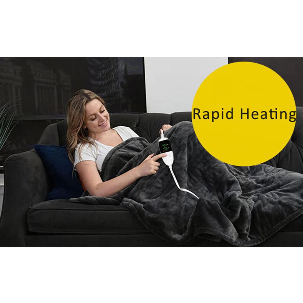 Heated Blanket 59 X 70.8 10 Heating Settings Auto Shut-Off Machine Washable with Hand Controller 110-V 145*65cm Flannel