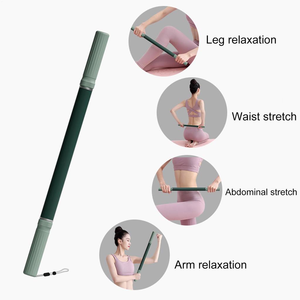 Women Yoga Stick for Stretching Relaxation Tool Roller Hunchback Corrector Open Back Standing Training Stick for Home Gym