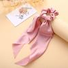 New Fashion Women Girl's Bow Scrunchies Hair Ribbon Elastic Hair Band Solid Color Horsetail Hair Ties Hair Accessories