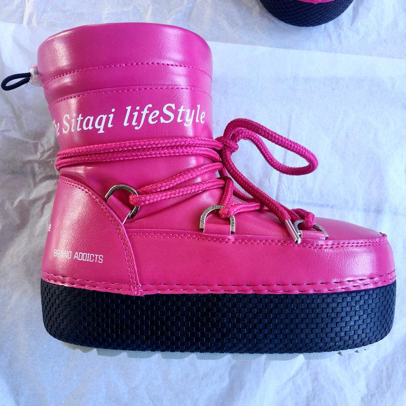 New Parent-child Snow Boots Warm Thickened Velvet Space Boots Anti-splashing Water Heightening Non-slip Snow Boots