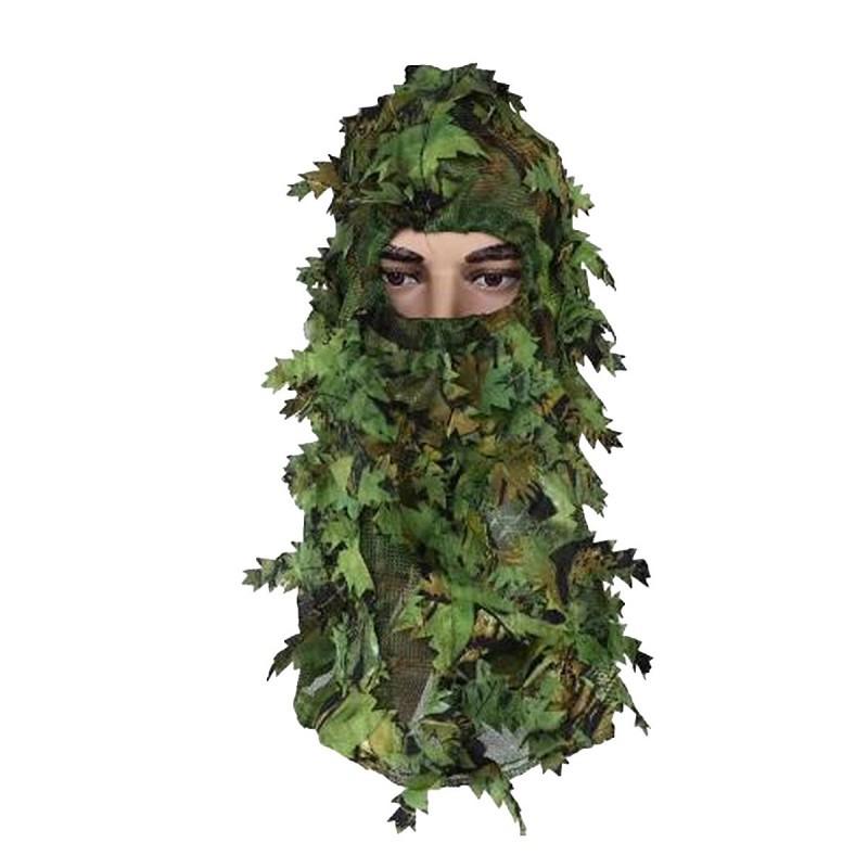 Camouflage Leaves 3D Headgear Outdoor Camping Hunting Breathable Training Integrated Cap Leaf Clothing