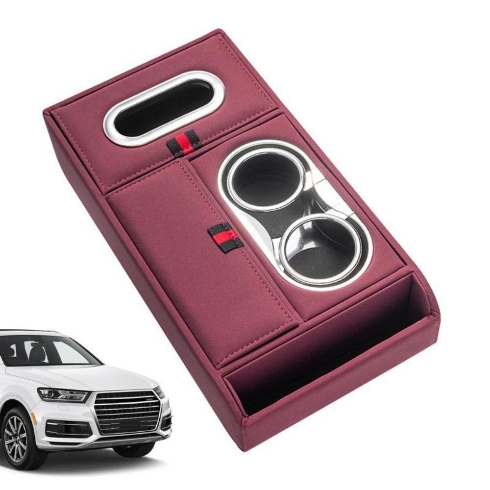 PU Leather Car Armrest Cushion Arm Rest Height Pad Phone Storage Box Car Interior Tissue Box Auto